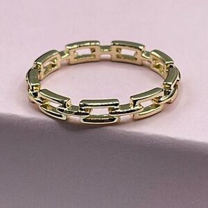 14K Vermeil Chain Link Ring Size:8
